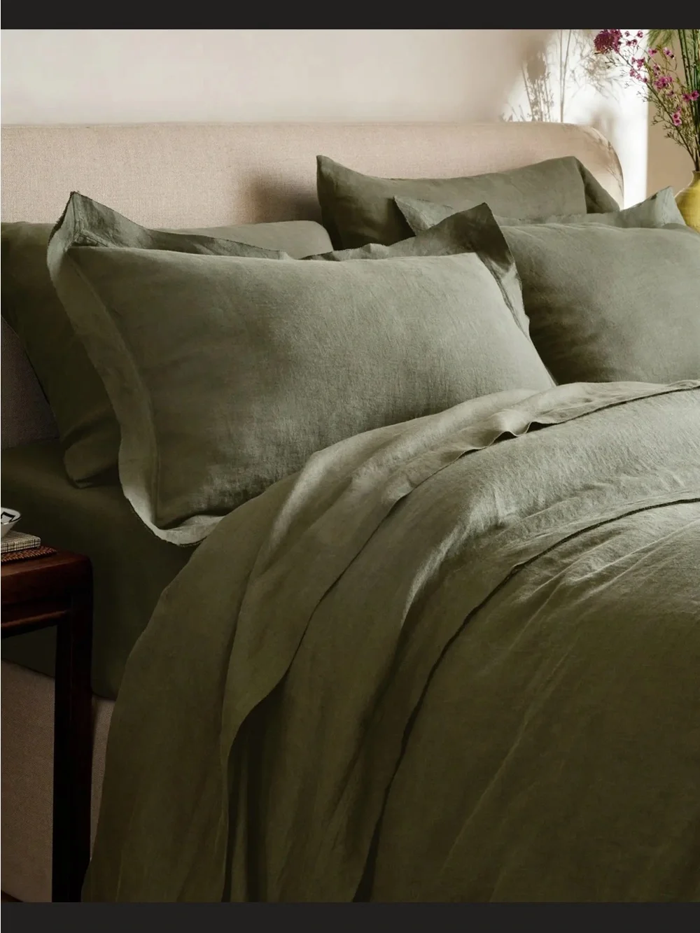 NWOT Standard European Linen Double Flange Sham Set - Picture 2 of 6